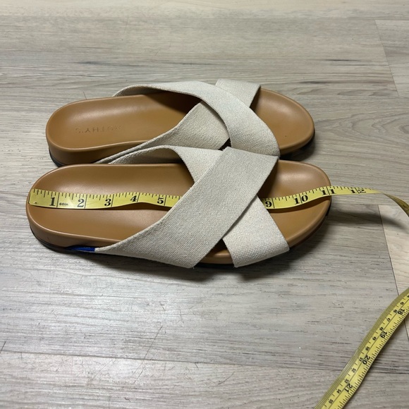 Rothy's The Weekend Slide Sandal Hemp Oat Ivory Cross Strap Womens Sz 11 Boho - Picture 14 of 15
